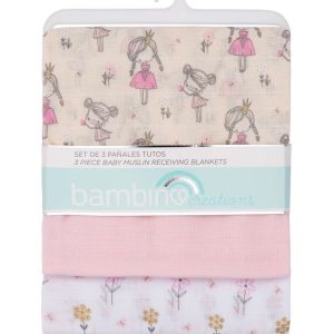 Set de 3 Pañales Tutos de Gasa / Muselina – Princesas
