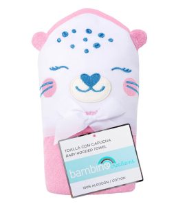 Toalla de Baño con Capucha 100% Algodón – Gatita Dulce