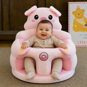 Sillón Cojín de Apoyo y Entrenamiento para Sentarse – Diseño Cerdito Rosa (4 a 18 Meses)