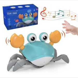 Cangrejo Eléctrico Interactivo Escapista – Batería Recargable USB, Sensor Anti-Obstáculos, Luces y Música