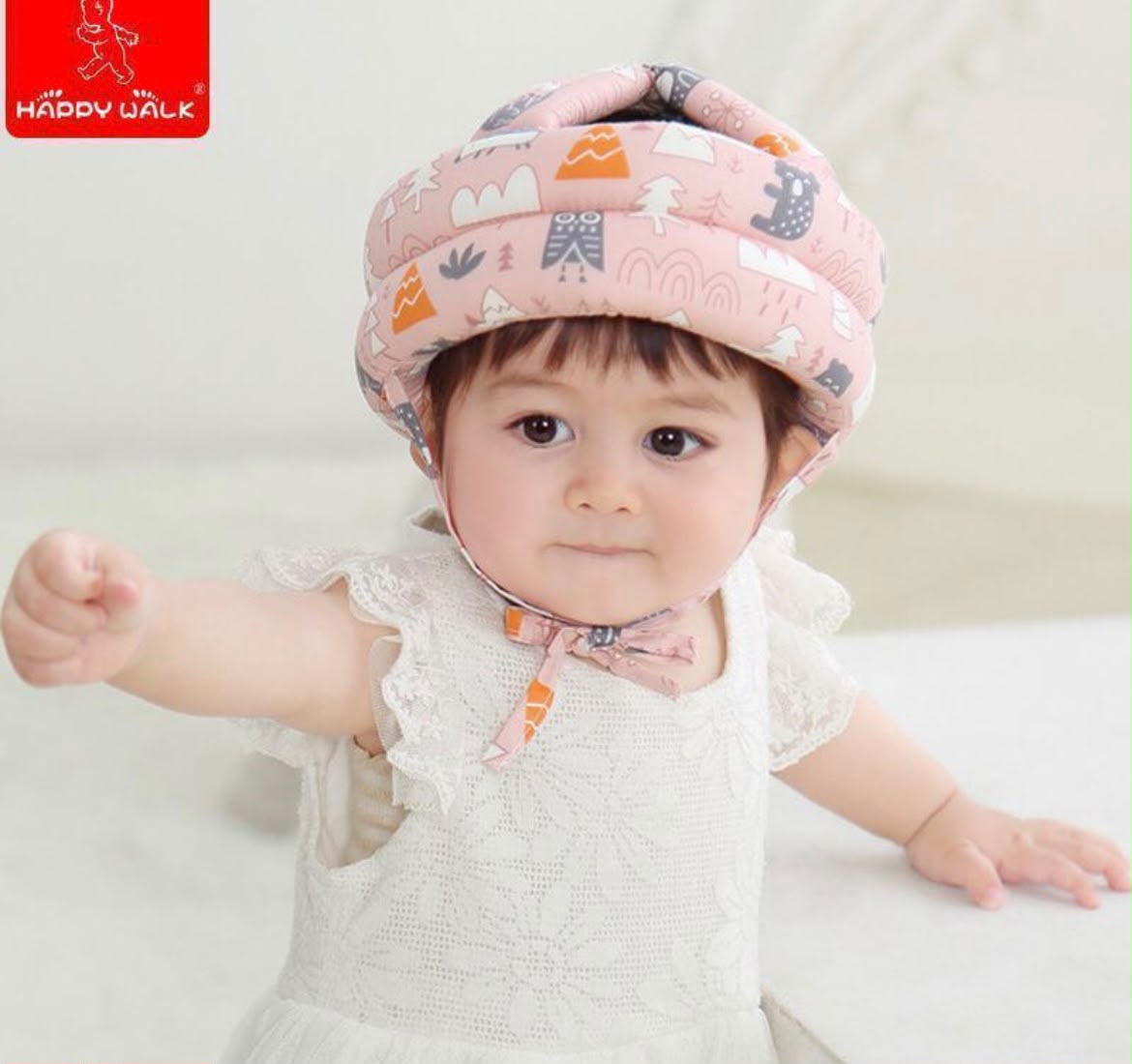 Casco Protector Antigolpes para Bebé – Rosa Nórdico (Gateo y Primeros Pasos)