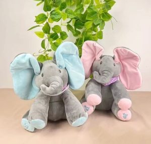 Peluche Interactivo Elefante Musical con Movimiento de Orejas – Juguete de Apego (0+ Meses)