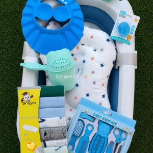 Mega Kit de Baño e Higiene Premium para Bebé – Azul (8 en 1)