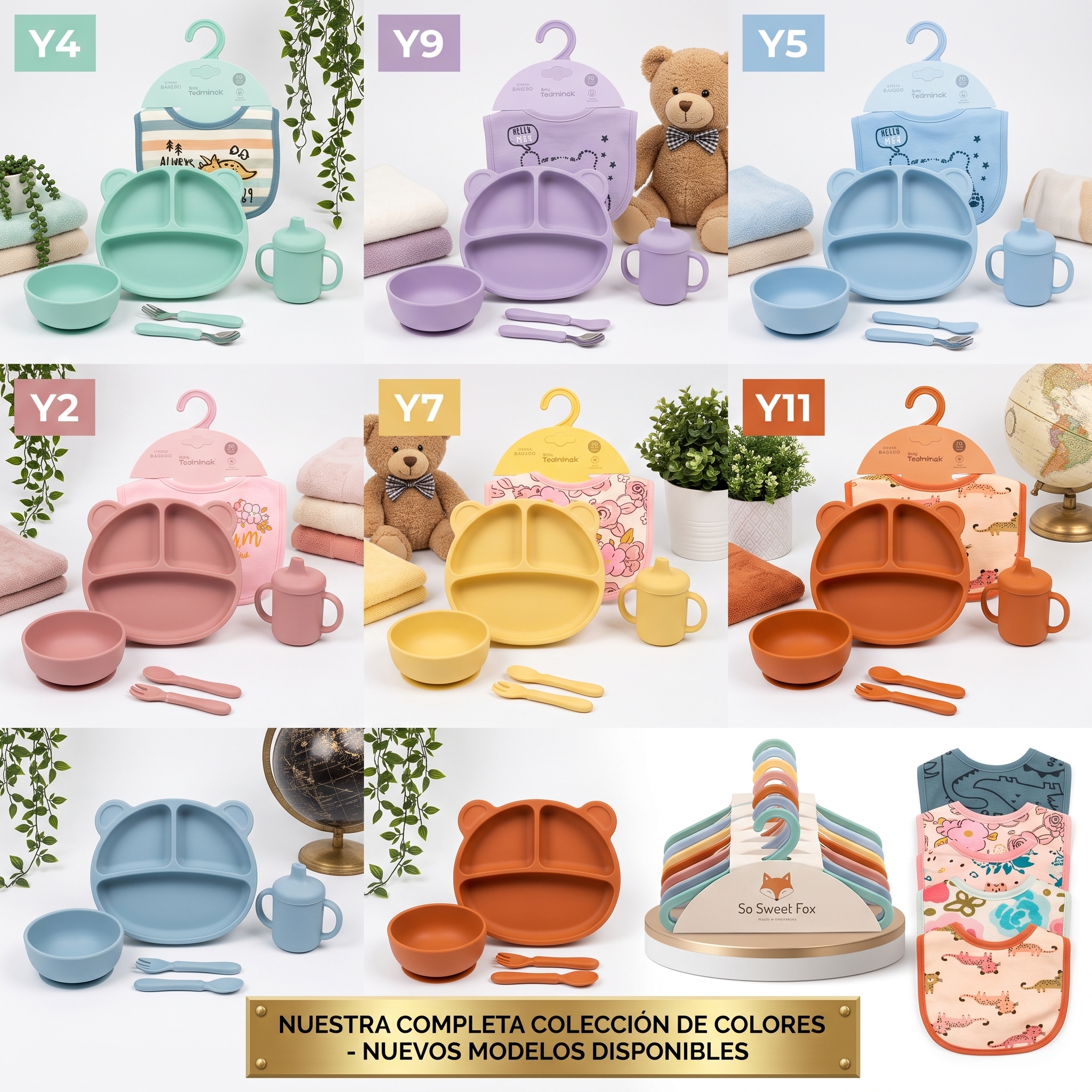 Set Completo de Alimentación Silicona para Bebé BLW – Kit 9 en 1 Antivuelco (6+ Meses)