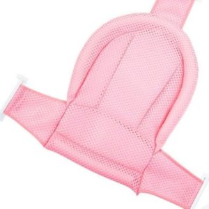 Malla Reductora Ergonómica para Bañera de Bebé – Sujeción Segura con Hebillas (0 a 18 Meses) – Rosa