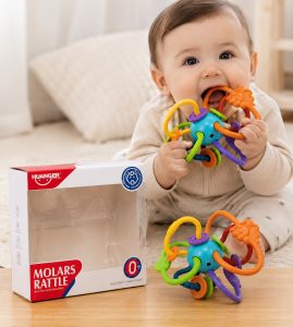 Sonajero Mordedor Sensorial Esférico "Molécula" Huanger (0+ Meses)