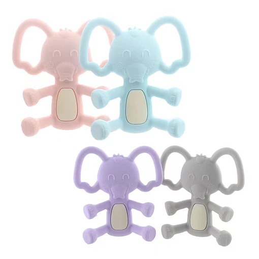 Mordedor de Silicona de Grado Alimenticio – Diseño Elefante (3+ Meses)