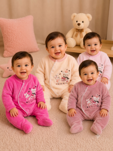 Osito / Enterito Térmico de Felpa Cruzado para Bebé – Diseño Dulce "Baby"