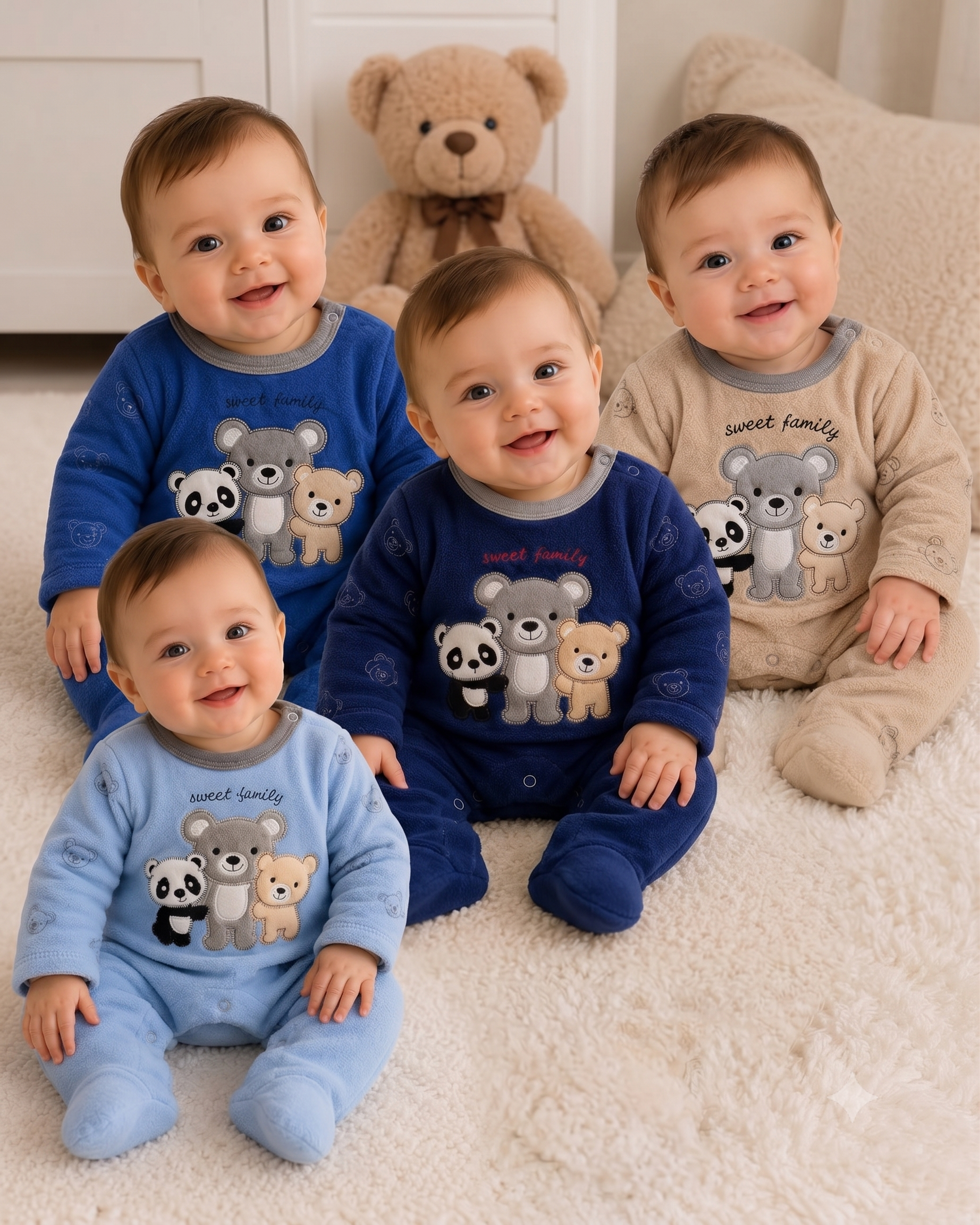 Osito / Enterito Térmico de Micropolar para Bebé – Diseño «Sweet Family»