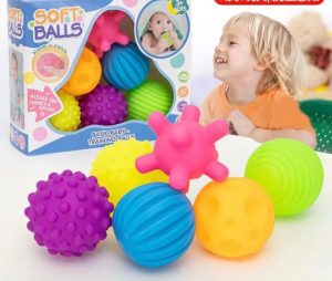 Set de Pelotas Sensoriales Texturizadas para Bebé (Pack x6 con Sonido)