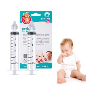 Set de 2 Jeringas para Lavado Nasal de Bebés con Punta de Silicona (10 ml)