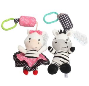 Juguete Colgante Sonajero de Peluche para Cochecito y Cuna – Cebra (0+ Meses)