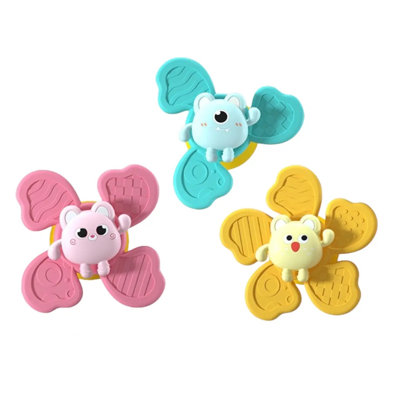 Set de 3 Spinners Sensoriales con Ventosa y Texturas de Mordedor (0+ Meses)