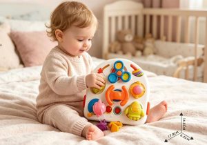 Tablero de Actividades Sensorial y Encaje Musical 3 en 1 para Bebé (6+ Meses)