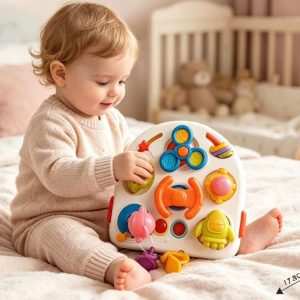 Tablero de Actividades Sensorial y Encaje Musical 3 en 1 para Bebé (6+ Meses)