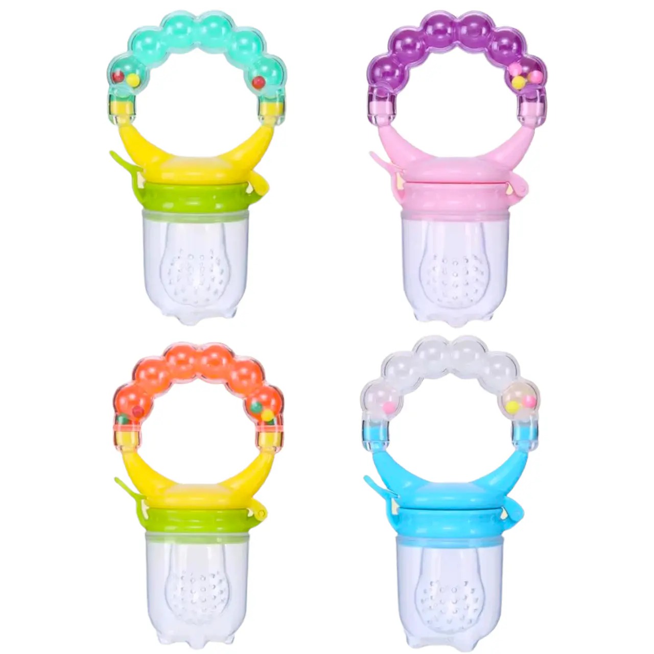 Alimentador Antiahogo de Silicona para Frutas con Asa Sonajero (4+ Meses)