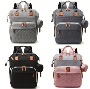 Mochila Maternal Multifuncional Impermeable con Puerto USB y Monedero / Porta Chupete
