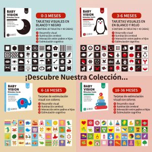 Tarjetas de Estimulación Visual y Cognitiva para Bebé – Método Montessori (20 Tarjetas / 40 Ilustraciones)