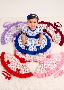 Vestido de Huasa Tradicional para Bebé, no incluye cintillo