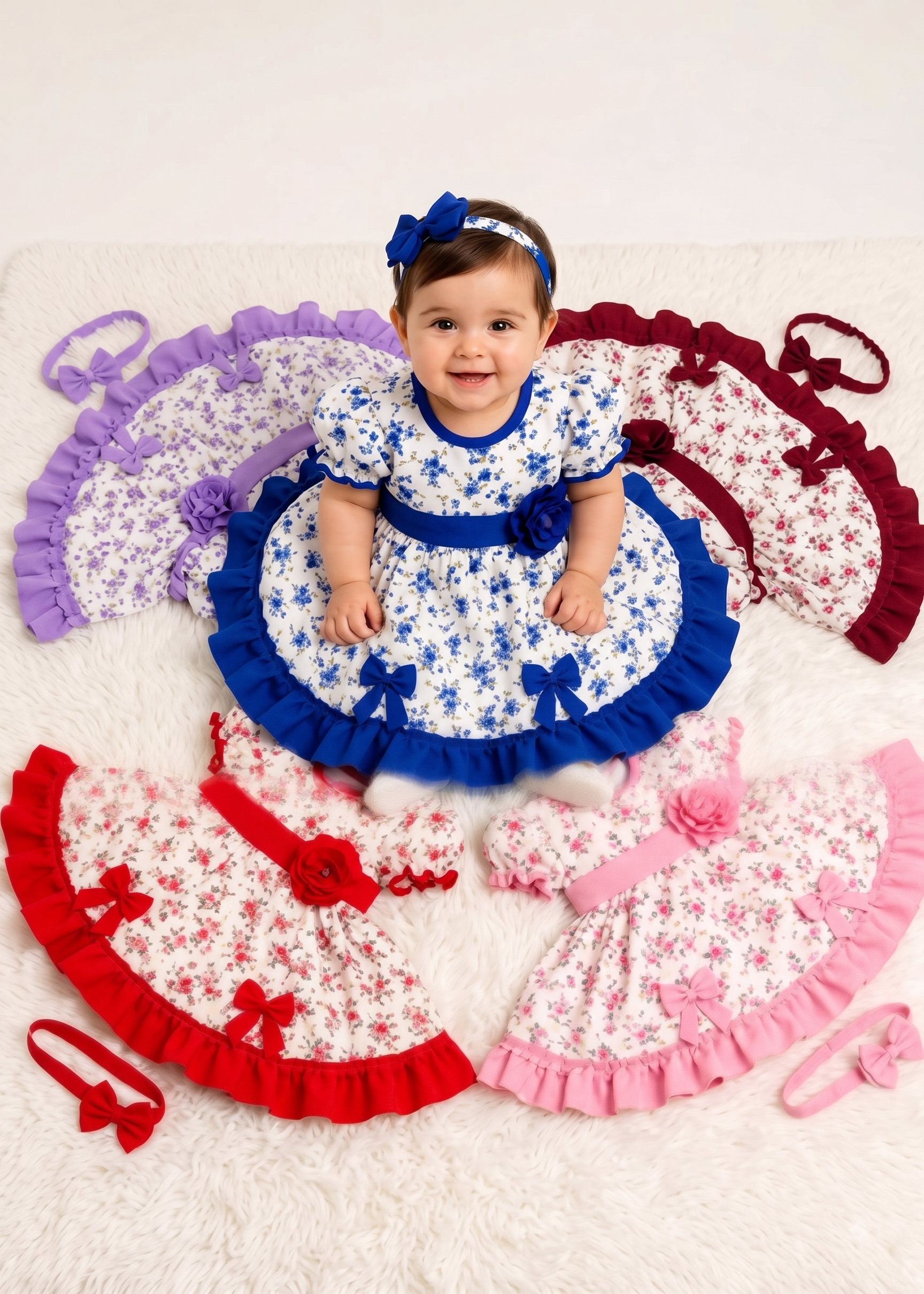 Vestido de Huasa Tradicional para Bebé, no incluye cintillo