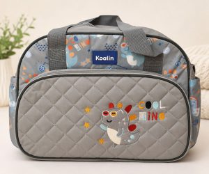 Bolso Maternal Organizador Acolchado con Bordado Dinosaurio (Cool Dino)