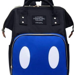 Mochila Maternal Pañalera Térmica e Impermeable – Inspiración Mickey / Azul y Negro