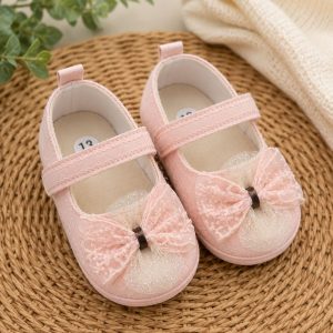 Ballerinas de Fiesta para Bebé Niña con Encaje, Moño de Tul y Brillos